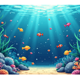 thumbnail image 6 of LUUFILx Underwater Scene Backdrop Ocean Theme Banner Party Decorations Photography Props Kids Room Decor Birthday Background Aquatic Backdrop, 6 of 7