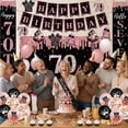 thumbnail image 6 of Happy Greetings 70th Birthday Party Decoration Kit Rose Gold Black for Women 44 Count, 6 of 6