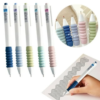 5Pcs Retractable Gel Pen Non-slip Silicone Pen Grip 0.5mm Refillable Office  Writing Supplies For Student Teacher Schoo Gel Pens For Kids Party Favor
