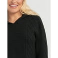 thumbnail image 4 of Jessica Simpson Women's Brigite Cropped Mixed Stitch Hoodie Sweater, Sizes XS-XL, 4 of 6