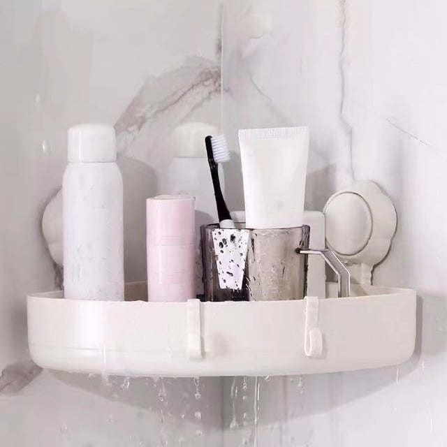 YAOMOBB Easy Installation Corner Shower Shelf Convenient Suction Cup Corner Storage Rack 1 Set Shower Box for Home Bathroom