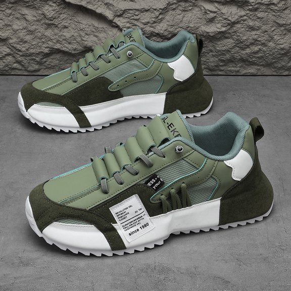 CORASUN Men's Chunky Platform Sneakers, Breathable Mesh Patchwork Casual Shoes, Lace Up Non Slip Walking Shoes