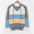 thumbnail image 4 of Gibobby Sueter para mujer invierno mujer Casual Patchwork cuello en V manga larga con capucha suéter blusa Tops(Gris,CH), 4 of 5