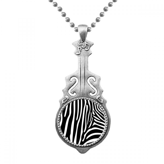 Zebra animal patrón de grano de arte ilustración Colgante Joyería Música Guitarra Torque Star Moon Unbranded M