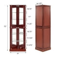 thumbnail image 5 of Miniyam 6 Tier Triangular Corner Curio Dispaly Cabinet with Lights,Adjustable Tempered Glass Shelves,E26 light bulb not included,Cherry, 5 of 10