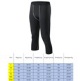 thumbnail image 4 of Yuarrent Pantalones ajustados de siete puntos Pantalones de entrenamiento para hombres Pantalones de secado rápido de alta elasticidad Uniforme atlético 3XL Yuarrent OD0593-06B, 4 of 6