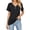 Black, variant on Cuteduck Women's Short Sleeve V-Neck T-Shirt – Button Front, Loose Fit Solid Color Soft Summer Top – Casual Everyday Essential S-2X