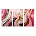 thumbnail image 2 of Designart "Gold Pink Succulent Alchemy Liquid Glam V" Abstract Shapes Wall Art Set Of 3 - Transitional Gold Gallery Set For Office Decor, 2 of 6