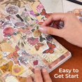 thumbnail image 4 of Retro Scrapbook Kit Vintage Scrapbooking Kit Scrapbook Paper Notepad Sticker Letter Paper Envelope Tape Card Diy Art Craft Project Making Journaling, 4 of 8