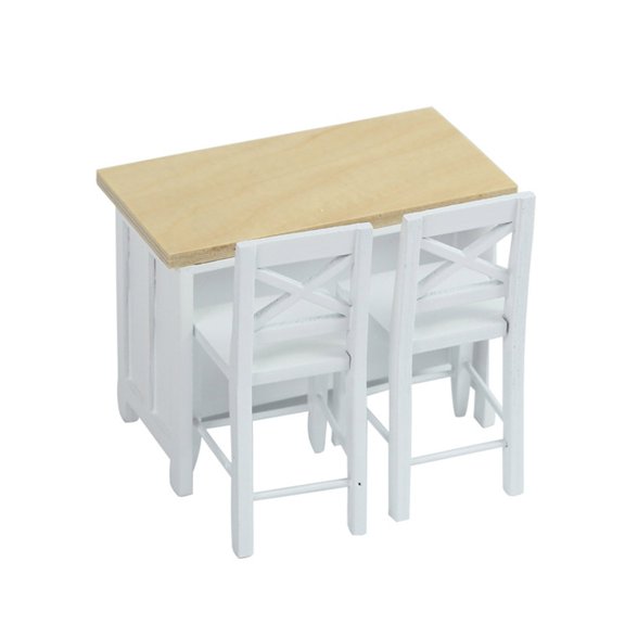 Yokua Realistic Dollhouses Furniture Set 1/12 Scale Bar Table and Chair Model Figure