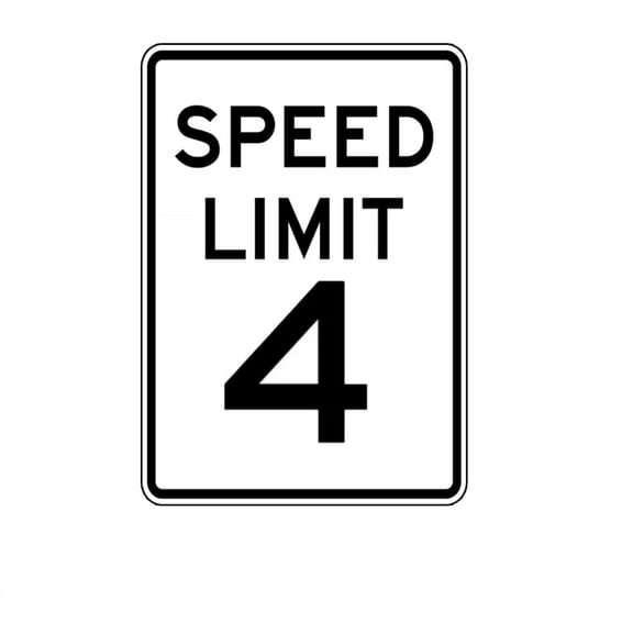 Speed Limit 4 Sign White Black Metal Sign Street Exit Sign 7.8x11.8 inches
