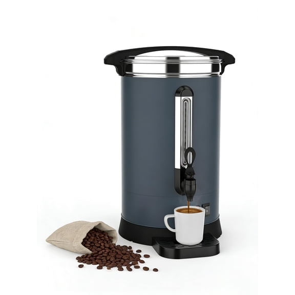 100 Cup (14L / 3.8 Gal) Stainless Steel Double Wall Electric Coffee Urn, Large Capacity Hot Water Dispenser – For Catering, Events, Buffets or Parties