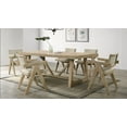 thumbnail image 5 of Oak Dining Table - 84" Rectangular Trestle Base Dining Table, Seats 6, Oak Finish, Rubberwood, Contemporary Style for Dining Room, Vietnam, 5 of 6