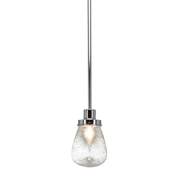 Toltec Lighting 1230-CH-471 Méridienne 1 Lumière Mini Pendentif Montré en Finition Chromée avec 5 Verre à Bulles Transparent