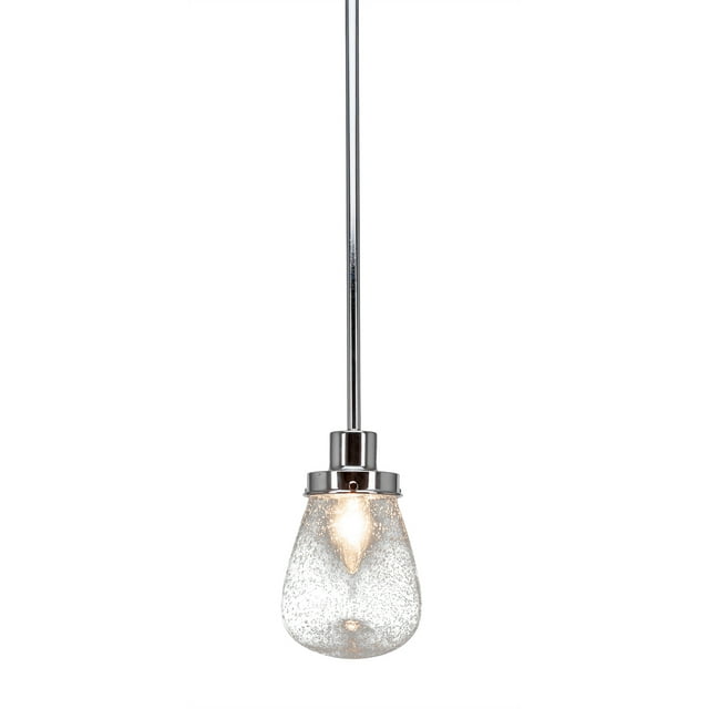 Toltec Lighting 1230-CH-471 Meridian 1 Light Mini Pendant Shown In Chrome Finish With 5 Clear Bubble Glass