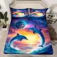 thumbnail image 2 of Homewish Sea Animal Whale Bed Sheets,Ocean Theme King Sheets,Galaxy Starry Night Sheet SetFor Girls Teens,Breathable Home Decor,4pcs, 2 of 7