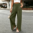 thumbnail image 2 of CHGBMOK Wide Leg Pants Woman Ruched High Waisted Palazzo Pant Summer Fall Flowy Beach Lounge Casual Trouser with Pockets, 2 of 8