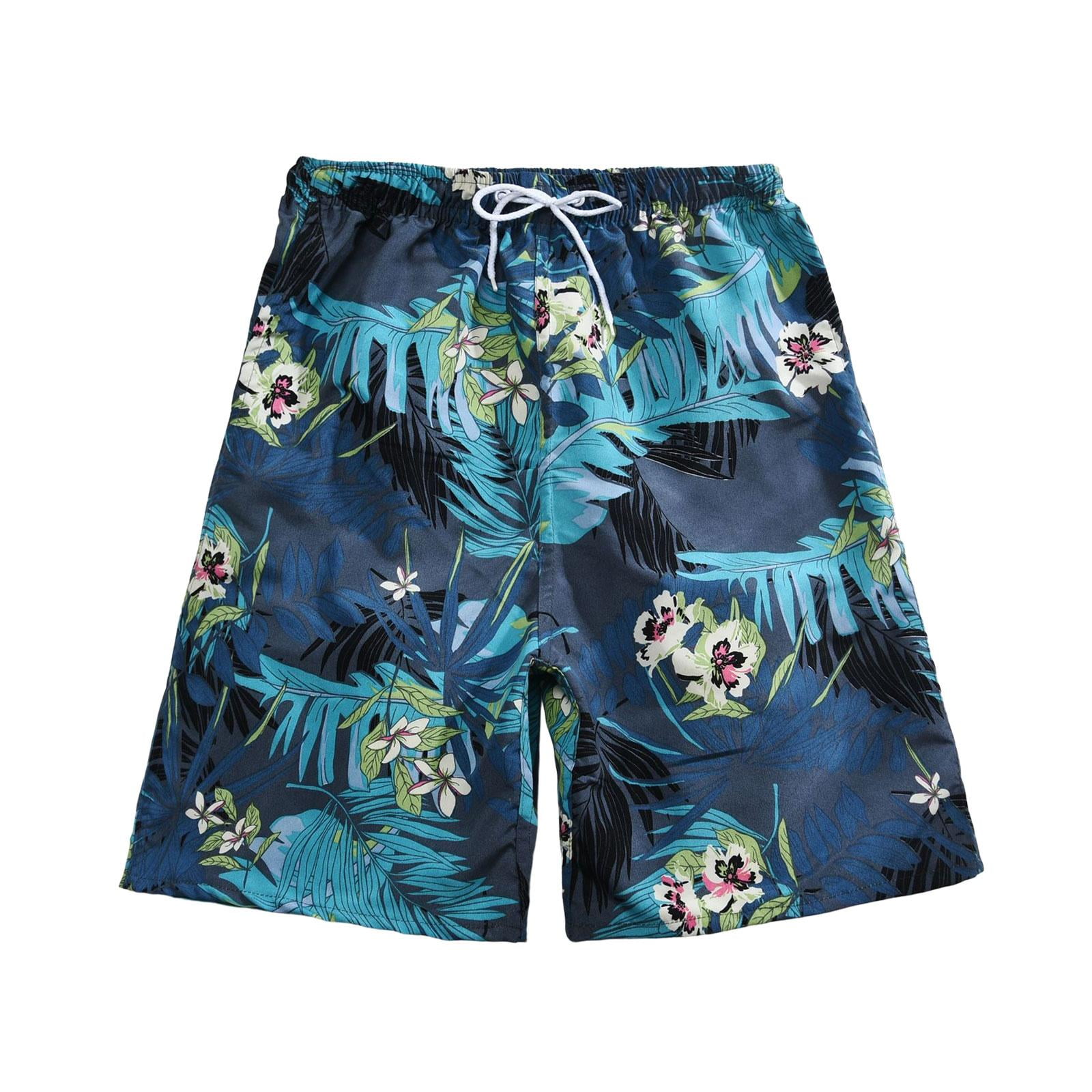 Men s Swim Trunks Beach Shorts without Mesh Liner Elastic Waistband Swimsuit L