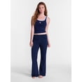 thumbnail image 2 of No Boundaries Cotton Blend Jersey Sleep Foldover Pants, 31'' Inseam, Women’s XXS-3X, 2 of 5