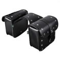 thumbnail image 3 of Alforjas de motocicleta Bolsas laterales de cuero elegantes Organizador universal de almacenamiento de equipaje, 3 of 6
