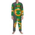 thumbnail image 3 of Sikiie Spring St Patrick’S Day Irish Gnomes Mens Pajama Set, Soft Warm Long Sleeve Sleepwear, Cozy Button-Down Pjs for Men-X-Large, 3 of 7