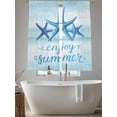 thumbnail image 5 of Enjoy Summer Sheer Curtains 72 Inch Long 2 Panels, Coastal Watercolor Blue Sea Starfish Teal White Light Filtering Rod Pocket Curtains, Sheer Voile Drapes for Living Room Bedroom, 52"x72", 5 of 8