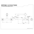 thumbnail image 2 of Kingston Brass KS7242AX 8-Inch Center Wall Mount Bathroom Faucet, Polished Brass, 2 of 2