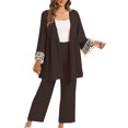 thumbnail image 3 of Womens Fashion New Loose Casual Solid Color Cardigan Long Sleeved Pants Two-piece Set Trendsetting Women's Apparel, 3 of 7