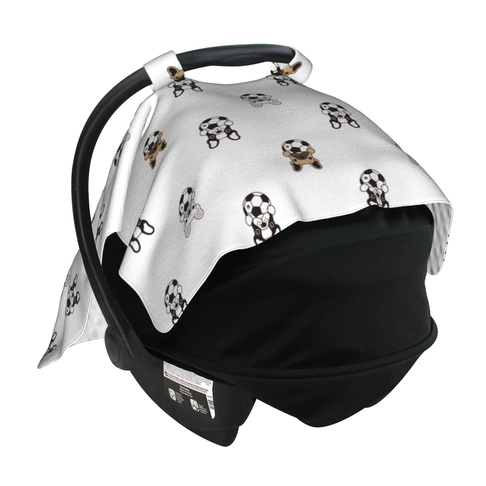 Car Seat Cover Baby - Cute French Bulldog Football Breathable Infant Car Seat Cover for Baby Carseat, Lightweight Comfort Baby Essentials Must Haves Newborn Stuff for Girl Boy