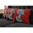 thumbnail image 5 of Ambesonne African Throw Pillow Cover 4 Pack, Ethno, 16", Ruby Black White, 5 of 5