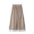 thumbnail image 3 of Ohufall Girls Pants Lace Hem Elastic Waist Wide Leg Casual Pants Kids Thin Comfort Striped Pant 2-14T, 3 of 5