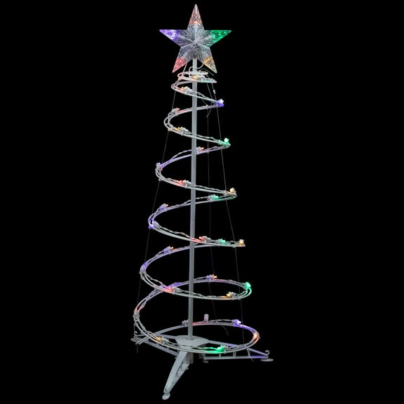 Northlight LED Lighted Spiral Cone Tree Outdoor Christmas Decoration - Multi Lights - 3'