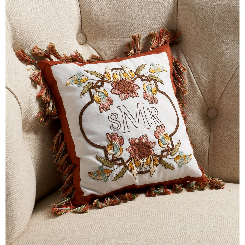 Stamped Embroidery Monogram Pillow Kit 10"X10"WaverlyCharleston Chirp