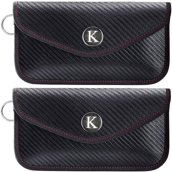 Initial Faraday Bags for Phone and Car Keys, 2 Pack RFID Signal Blocking Faraday Key Fob Protector Bag, Key Fob Cover Pouch