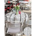 thumbnail image 5 of Outdoor Tablecloth with Umbrella Hole for Patio/Picnic/Party/Camping, Grey White Wooden Waterproof Table Cloth Round Cover Washable, Vintage Elegant Pastoral Retro Art (Dia 60"), 5 of 9