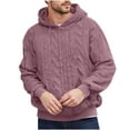 thumbnail image 2 of KeShDi Zip Up Hoodie Men Hoodies for Men Pullover Men's Fashion Solid Color Warm Casual Long Sleeved Hooded Wine 3X, 2 of 4