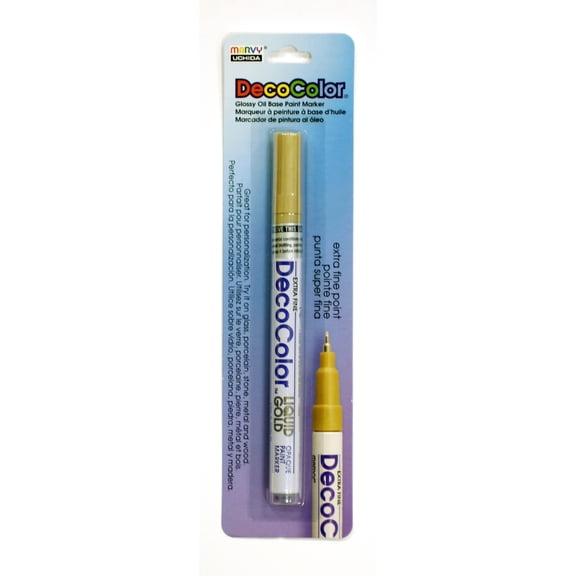 Uchida DecoColor Paint Marker, Extra-Fine, Carded Packaging, Gold