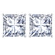 thumbnail image 1 of JeenMata Aros Tipo Botón con Solitario de 4 Puntas de Moissanita de Corte Princesa de 4 Quilates en Baño de Oro Blanco de 18 K sobre Plata, 1 of 6