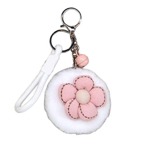 OIUR Plush Animal Makeup Mirror Portable Travel Double-sided Vanity Mirror High Clarity Cosmetic Mirror Keychain Hanging Decoration