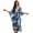 Abstract Tie-dye Blue, variant on Hummingbird Hydrangea Floral Print Kaftan Dresses for Women Plus Size V Neck Caftans Long Batwing Sleeve Beach Cover Ups Summer Beach Dress