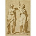 thumbnail image 2 of Andrea Boscoli 18x24 Gold Ornate Framed and Double Matted Museum Art Print Titled - Two Standing Female Figures (Studies After Classical Statuary) (1580-84), 2 of 4