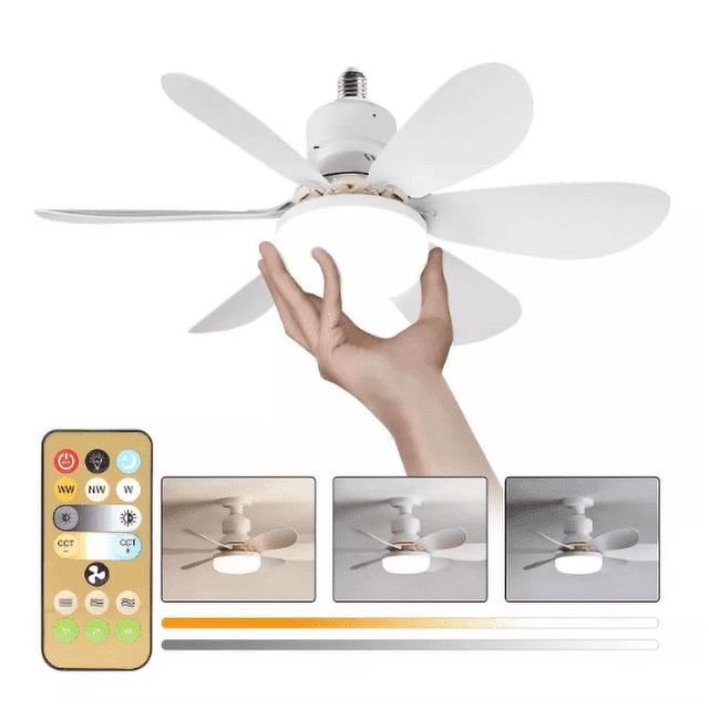 Ventilador De Techo Led 52cm Lampara Ventilador Instalación Fácil, Control Remoto, Incluye Expansor Y Base De Abanico