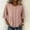 *Pink, variant on ClodeEU Women's Crew Neck 3/4 Sleeve Button Down Blouse,Casual Loose-Fit Linen Blend Shirt Beige,Women's Plus L