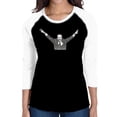 thumbnail image 1 of LA Pop Art Women's Raglan Baseball Word Art T-shirt - I'M NOT A CROOK, 1 of 2
