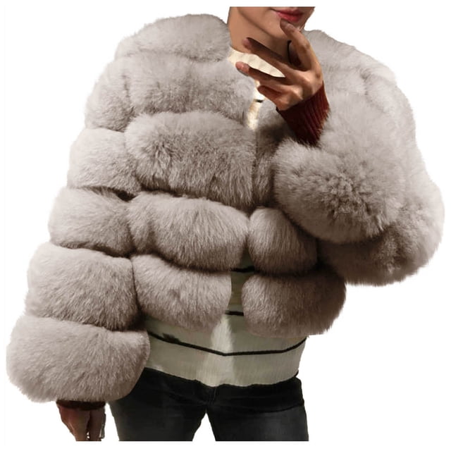 WRKEKC Plus Size Womens Parka Style Plush Coat Stand Collar Extended Sleeves Cold Weather Snow Jacket