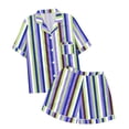 thumbnail image 1 of GDREDA Ensemble de pyjamas pour Femmes 2 Pcs pyjamas pour Femmes Imprimé Graphique Tigre Floral Chemise à Manches Courtes et Shorts Ensemble de Pyjama Femmes pyjamas Bleu,TTG, 1 of 5