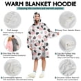 thumbnail image 5 of Wearable Oversized Blanket,White Cow Black Spot Geometric Pattern Wearable Blanket Hoodie for Adults,Cozy Hooded Blankets with Super Pockets,Super Warm Fuzzy Pullover for Women & Men, 5 of 6