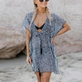 thumbnail image 4 of Cache-maillots Aguichant pour Femmes, Robe Courte de Plage à Imprimé Léopard, Robe de Plage, Décolleté en V Profond, Manches à Volants, Robe Bandage Transparente, Cache-Maillots pour Femmes en Liquidation, 4 of 9