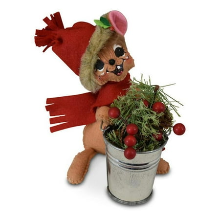 Annalee Dolls 2019 Christmas 6in Rustic Pine Bucket Mouse Plush New with