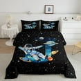 thumbnail image 2 of jejeloiu Boys Personalized Gifts Full Size Comforter Sets,Watercolor Letter J Bedding Comforter Set,Outer Space Theme Bedding Sets For Boy,Lightweight Room Decoration Reversible,3 Pieces, 2 of 8